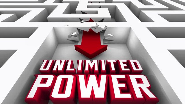 Unlimited Power Arrow Breaking Through Maze No Restrictions Unrestricted 3d Animation