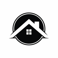Elegant black and white house logo design for real estate companies ventures