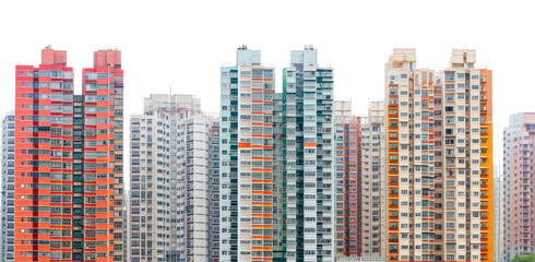 Obraz premium PNG Hongkong apartment buildings architecture city