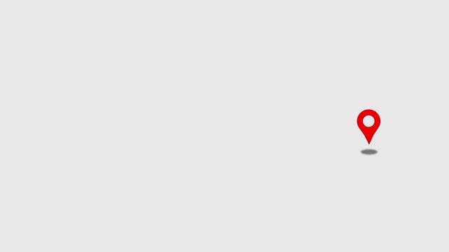 Location Pin Pointer on white Background 4K animation
