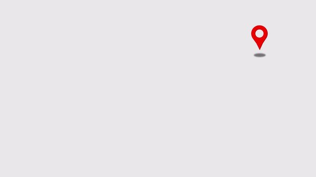 Location Pin Pointer on white Background 4K animation
