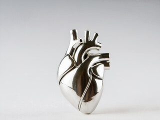 Human heart miniature metallic model