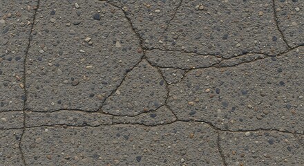 Obraz premium Cracked Asphalt Texture - A Close-Up View of Road Damage.