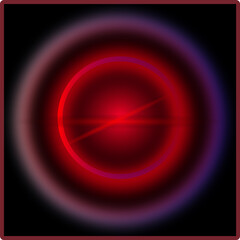 Red circular light background, neon ring