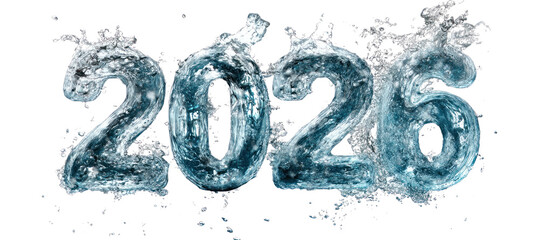 Obraz na płótnie Canvas PNG Dynamic water splash numbers