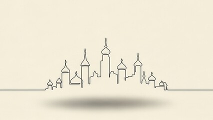 Minimalist city skyline illustration continuous line drawing of urban architecture vector design for travel and tourism concepts