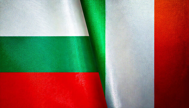 イタリアの国旗とブルガリアの国旗(Italy flag & Bulgaria flag.)
