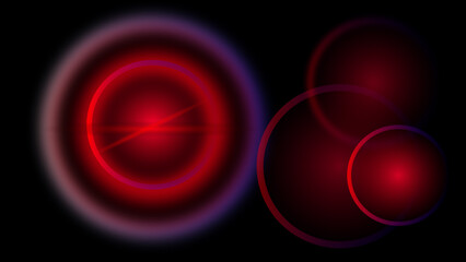 Red circular light background, neon ring