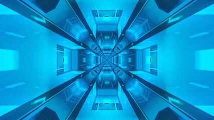 Seamless tunnel video loop with motion background created in blue shades for dynamic visuals and engaging screensaver experience