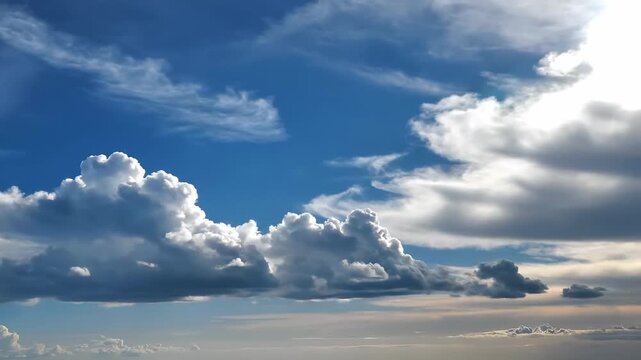 Blue Sky Cumulus Cloudscape