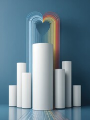 Stylized Business Flyer Design Featuring Heart Accents and Blank Offers Column for Promotional Content