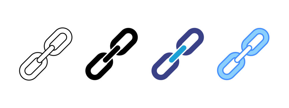 Connected icon set multiple style collection