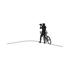 Cyclist with camera capturing the moment