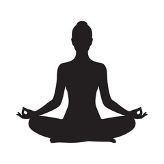 Silhouette of a person meditating in a lotus pose