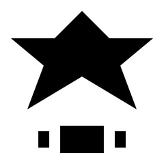 A Star Symbol: A bold black star against a simple backdrop, symbolizing achievement and excellence, perfect for conveying aspiration and high standards.
