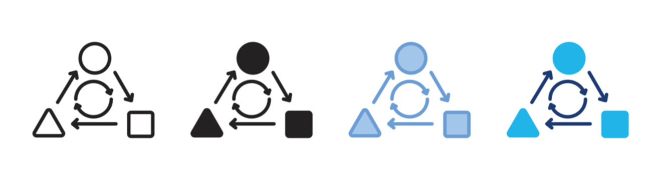 Adaptation icon set multiple style collection