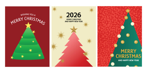 Christmas Happy Holidays, season's greetings and new year vector template with Christmas element decoration