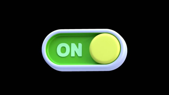 3D On Off Switch Button | Alpha Channel