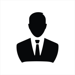 Businessman Avatar Icon – Professional Silhouette Vector