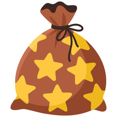 Obraz premium Vector set of enchanted storybook items and illustrations with magic pouch isolated