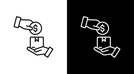 Cash On Delivery White Icon Set Design