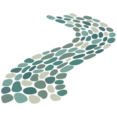 Serene landscape with winding stone path vector illustration