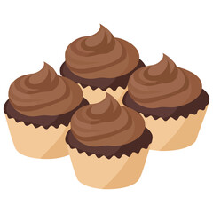 Delicious chocolate cupcakes on plate ready to eat treat