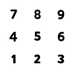 Cartoon Set Collection Number Simple Logo Design Icon Digital