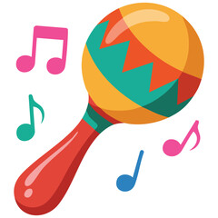 Mexican traditional instrument maracas for culture theme isolated vector illustration on white background