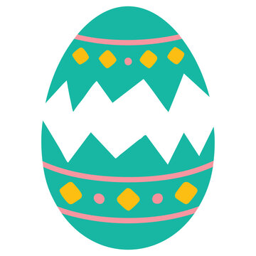 Broken easter egg icon cracked shell design isolated vector illustration on white background