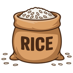 Rice sack package icon grain food product isolated vector illustration on white background