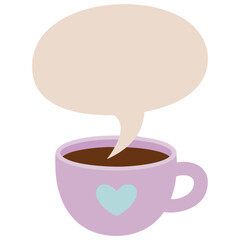 Cartoon coffee cup with I love coffee text isolated vector illustration on white