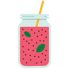 Healthy smoothie beverage icon isolated vector illustration on white background