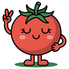 Tomatoes character illustration kids design isolated vector illustration on white