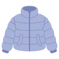 Winter zipped down jacket padded clothing isolated vector illustration on white © azzedine