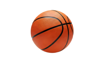 Orange basketball isolated on transparent background for sports and recreation use