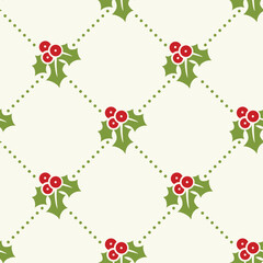 Seamless christmas decoration with garland pattern