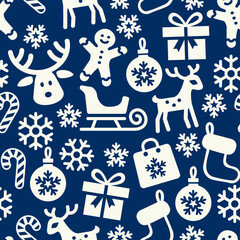 Vector set of christmas icons pattern