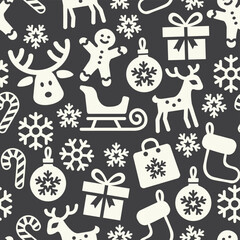 Vector set of christmas icons pattern