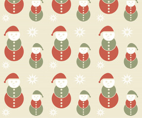 Christmas seamless pattern with snowman