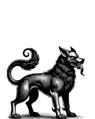 vector illustration of a wolf