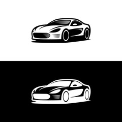 racing car symbol logo, stylish car vector silhouette