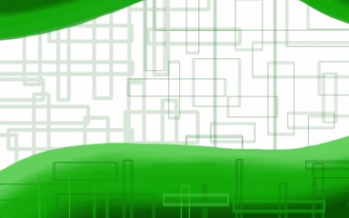 Abstract green and white geometric shapes create a modern and clean backdrop for technology or business presentations, conveying a sense of innovation and professionalism.