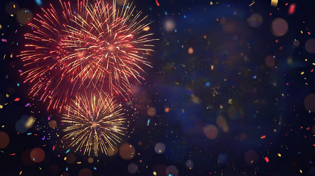 fireworks in the night sky