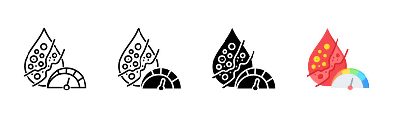 Cholesterol Icon, Multi Styles Icon Set