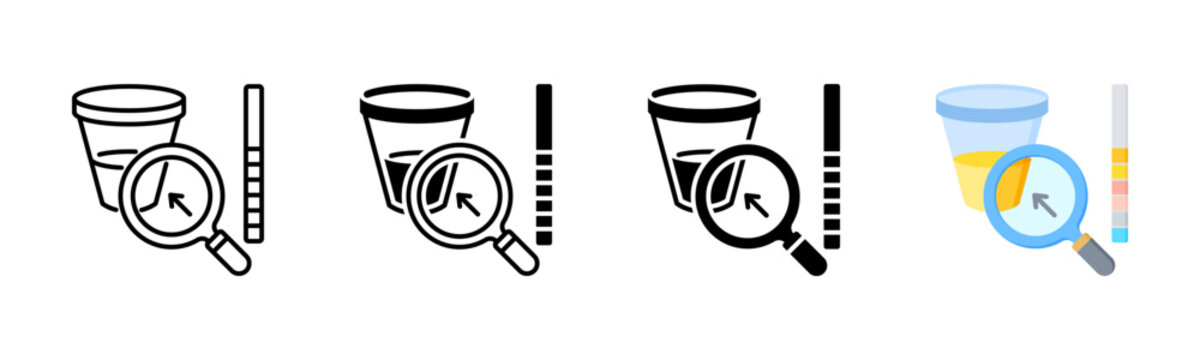 Urine Test Icon, Multi Styles Icon Set