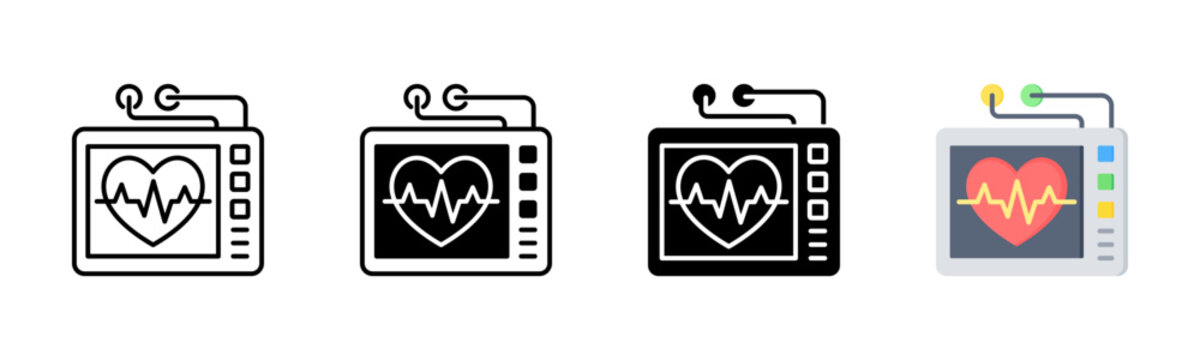 Heart Rate Icon, Multi Styles Icon Set