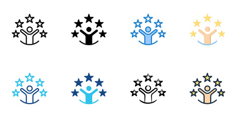 Satisfaction icon set multiple style vector collection 
