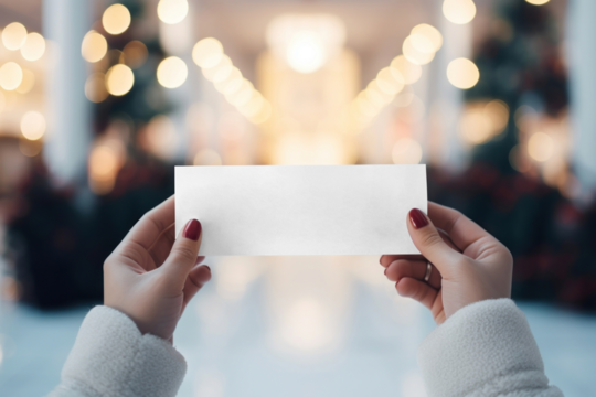 Elegant blank card mockup png, transparent design