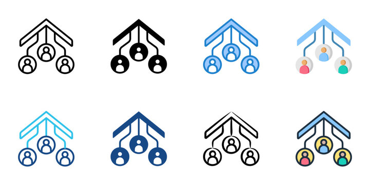 Alignment icon set multiple style vector collection 
